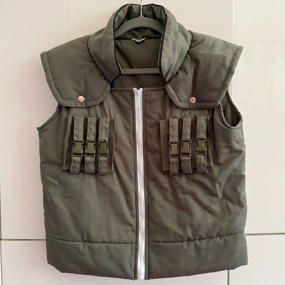 Naruto Cosplay Manga Puffy Chunin Green Vest Unisex Size S / SMALL
